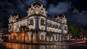 Nacht Aussicht von gran Hotel Manzana Kempinski. generativ ai foto