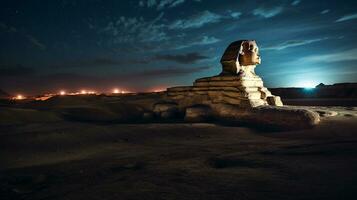 Nacht Aussicht von Sphinx. generativ ai foto