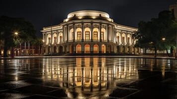 Nacht Aussicht von Teatro Amazonen. generativ ai foto