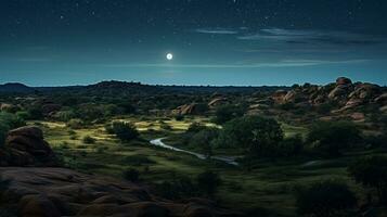 Nacht Aussicht von mapungubwe National Park. generativ ai foto