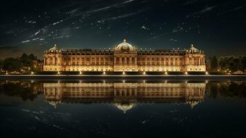 Nacht Aussicht von versailles Palast. generativ ai foto