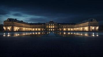 Nacht Aussicht von versailles Palast. generativ ai foto