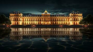 Nacht Aussicht von versailles Palast. generativ ai foto