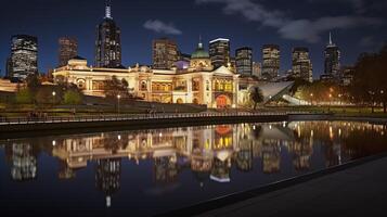 Nacht Aussicht von National Galerie von Viktoria. generativ ai foto