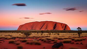 Nacht Aussicht von uluru - - ayers Felsen. generativ ai foto