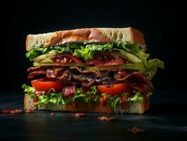 Vegetarier Sandwich auf isoliert Hintergrund ai generativ foto