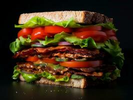 Vegetarier Sandwich auf isoliert Hintergrund ai generativ foto