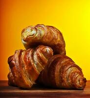 frisch gebackene Croissants foto