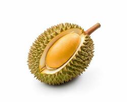 Foto von Durian isoliert auf Weiß Hintergrund. generativ ai