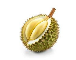 Foto von Durian isoliert auf Weiß Hintergrund. generativ ai