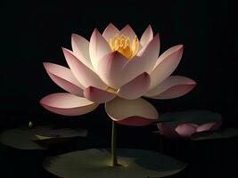 ein schön Beleuchtung Lotus. generativ ai foto