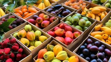 frisch gepflückt canistel Obst von Garten platziert im das Boxen. generativ ai foto