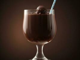 Schokolade Dessert im Glas. generativ ai foto