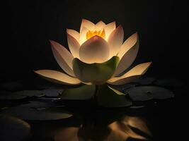 ein schön Beleuchtung Lotus. generativ ai foto