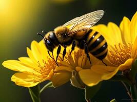 Purpur Blüte, ein Biene Hintergrund. generativ ai foto
