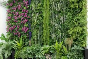 Vertikale Garten Mauer. Hintergrund. ai generativ Profi Foto