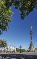 berühmtes Kolumbus-Denkmal-Wahrzeichen in Port Vell im Zentrum von Barcelona Spanien? foto