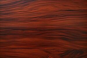 tief rötlich braun Mahagoni Holz mit ein poliert Fertig Holz Textur, ai generiert foto