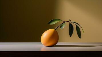 Foto von Ei Obst auf ein minimalistisch Tisch. generativ ai