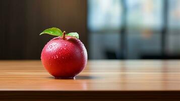 Foto von jamblang Obst auf ein minimalistisch Tisch. generativ ai