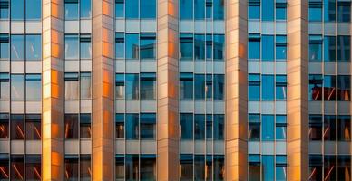 finanziell Bezirk, Geschäft Wolkenkratzer, Panorama- Glas Textur - - ai generiert Bild foto