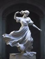 Marmor Statue von ein Ballerina. generativ ai foto