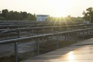 Solar- Panel Alternative ökologisch Technologie zu ersetzen Leistung Pflanzen Solar- Batterien, Tafeln, Solar- Paneele zum das elektrisch Netz. ökologisch freundlich und nachhaltig Energie Industrie. foto