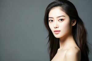 Gesicht von ein Schönheit asiatisch Frau foto
