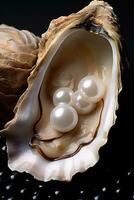 Auster mit ein Perle Innerhalb ai erstellt foto