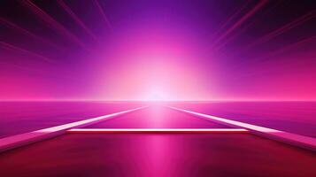 generativ ai, schön Gradient Szene Landschaft mit viva Magenta Rosa Farbe, horizontal Hintergrund. abstrakt Studio Zimmer geometrisch Hintergrund foto