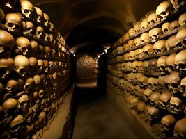 Schädel und Knochen im das Ossar susuary im Prag, Tschechisch Republik, Europa foto