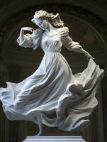 Marmor Statue von ein Ballerina. generativ ai foto