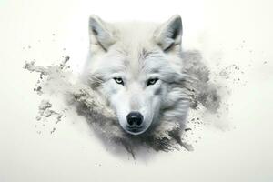 abstrakt Wolf mit Komplex Bewegung und dunstig Farbe, generativ ai Illustration foto
