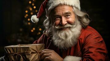 fröhlich nett Weihnachten Winter Neu Jahr festlich lächelnd Santa claus foto