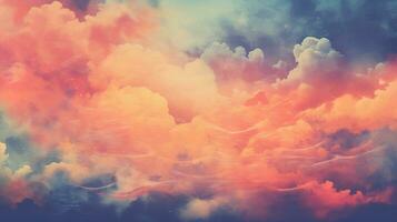 generativ ai, abstrakt Wolken und Himmel Risograph drucken foto