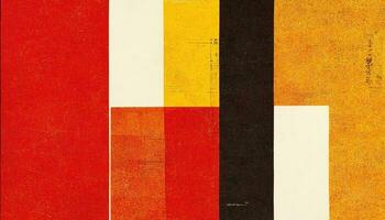 generativ ai, abstrakt Bauhaus Stil Herbst Farben Hintergrund mit körnig Papier Textur. modisch zeitgenössisch minimal 20er Jahre geometrisch Design. Digital Kunst. foto