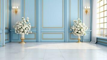 ätherisch Blau Hochzeit Hintergrund, generativ ai foto
