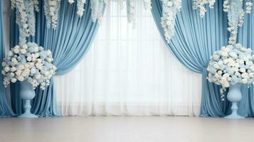 flüstert von Blau Hochzeit Hintergrund, generativ ai foto