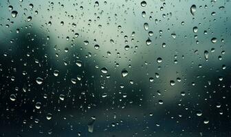 Regentropfen anmutig tröpfelte Nieder das Fensterscheibe ai generiert foto