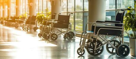 Rollstühle im das Krankenhaus foto