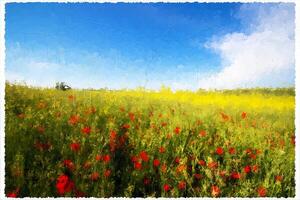 abstrakt Impressionismus Natur Landschaft Digital Gemälde foto