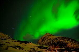 Nord Beleuchtung im das Himmel im Norwegen foto