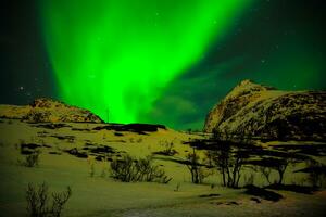 Nord Beleuchtung im das Himmel im Norwegen foto