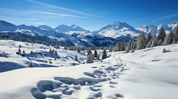 Winter im das Berge. ai generiert. foto