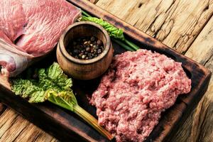 rohes Hackfleisch foto