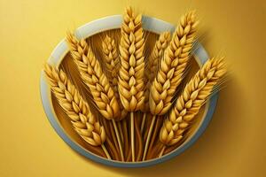 ein Symbol abbilden Weizen mit ein eben Design und landwirtschaftlich Kontext ai generiert foto