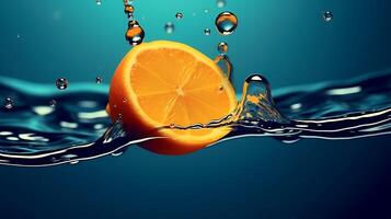 Orange Hintergrund mit Wasser fallen foto