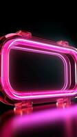 modern Plaudern Symbol ein Fett gedruckt Rosa Neon- Element zum Beachtung Vertikale Handy, Mobiltelefon Hintergrund ai generiert foto