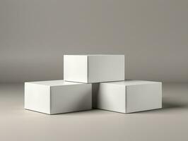 Kartons Box Attrappe, Lehrmodell, Simulation mit isoliert Hintergrund ai generativ foto