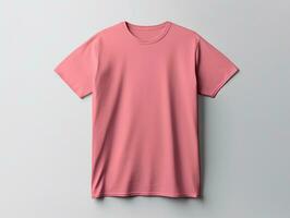 Rosa T-Shirt Attrappe, Lehrmodell, Simulation mit isoliert Hintergrund ai generativ foto